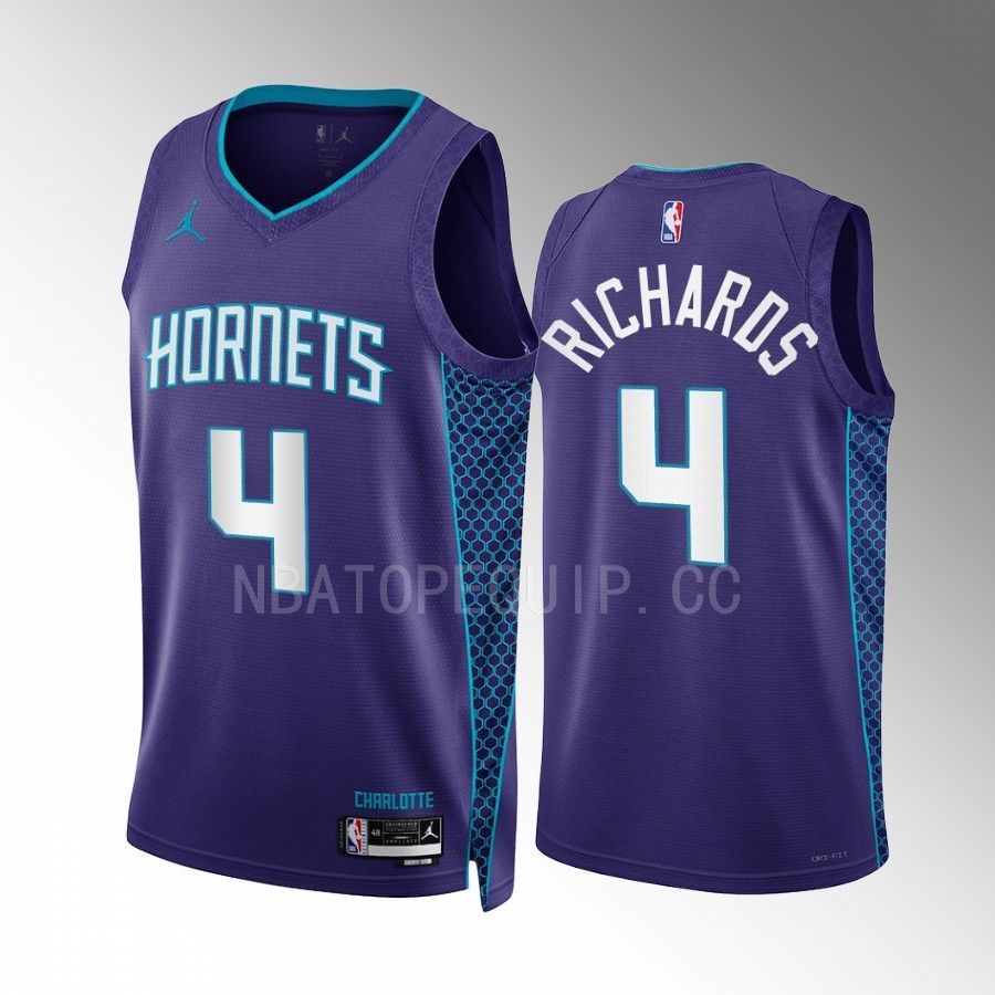 Nick Richards 2022-23 Charlotte Hornets Purple #4 Statement Edition Jersey Swingman