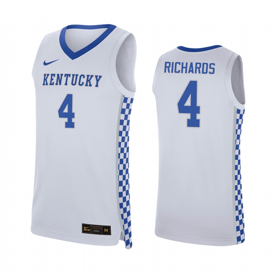 Nick Richards Kentucky Wildcats #4  College  Jersey - White