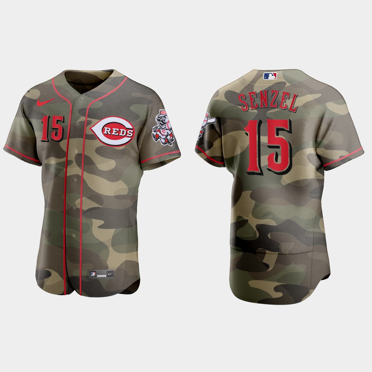 Nick Senzel Cincinnati Reds 2021 National Armed Forces Day Jersey - Camo