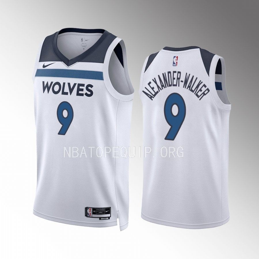 Nickeil Alexander-Walker Minnesota Timberwolves 2022-23 Association Edition White #9 Jersey Swingman