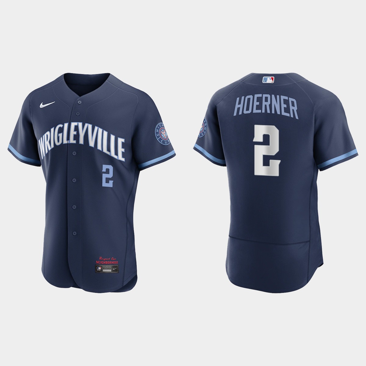 Nico Hoerner #2 Chicago Cubs 2021 City Connect Jersey - Navy