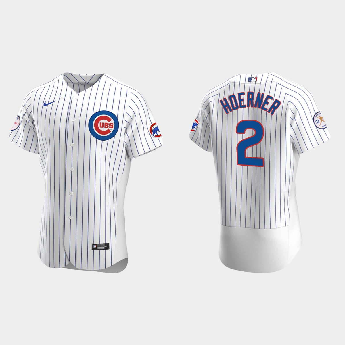 Nico Hoerner Chicago Cubs Fergie Jenkins Logo Jersey - White
