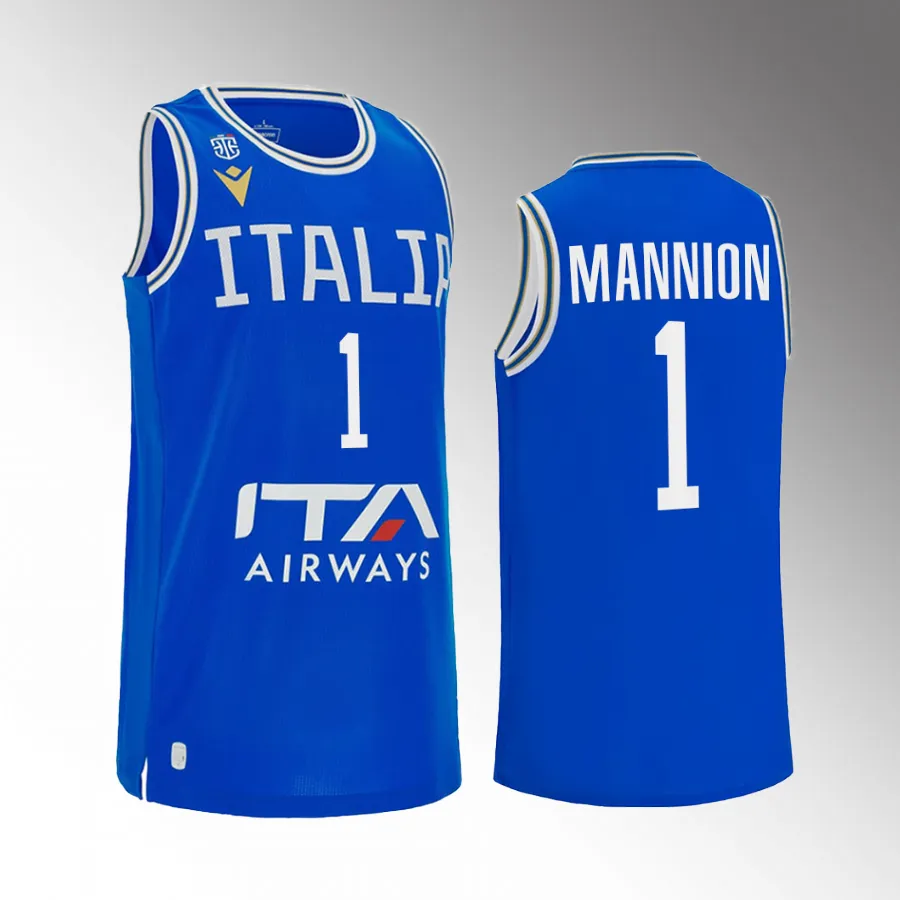 Nico Mannion Italy  2023 FIBA World Cup Blue Jersey Home #1