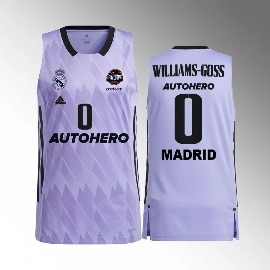 Nigel Williams-Goss 11th Euroleague Champions Real Madrid  #0 Purple Jersey Away Shirt