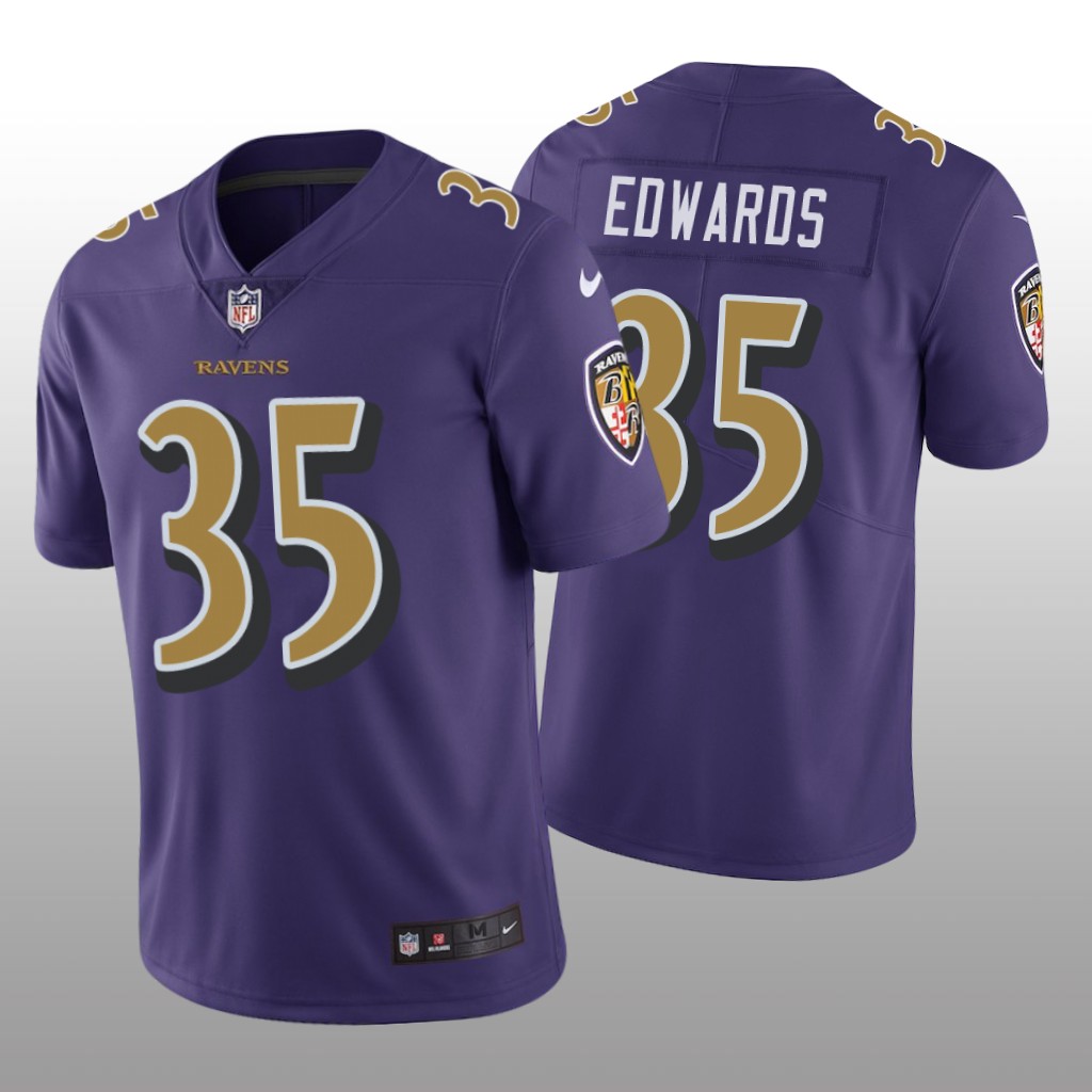 Nike Baltimore Ravens Gus Edwards #35 Men's Purple Color Rush Limited Jersey