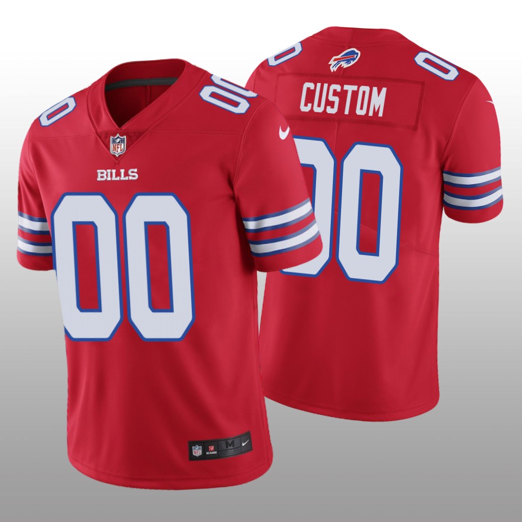 Nike Buffalo Bills Custom #00 Men's Red Color Rush Limited Jersey