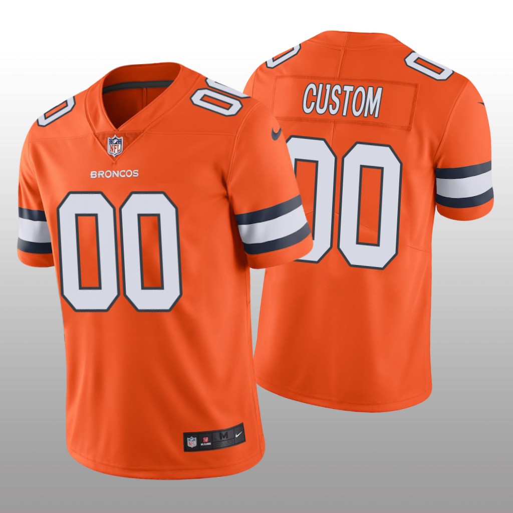 Nike Denver Broncos Custom #00 Men's Orange Color Rush Limited Jersey