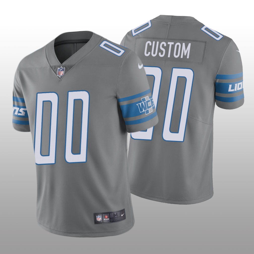 Nike Detroit Lions Custom #00 Men's Steel Color Rush Limited Jersey