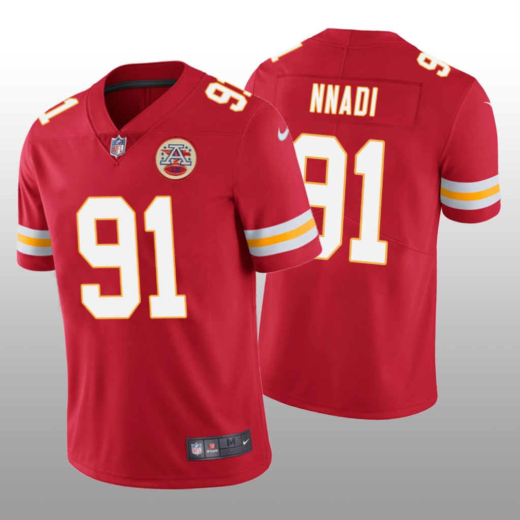 Nike Kansas City Chiefs Derrick Nnadi #91 Men's Red Color Rush Limited Jersey