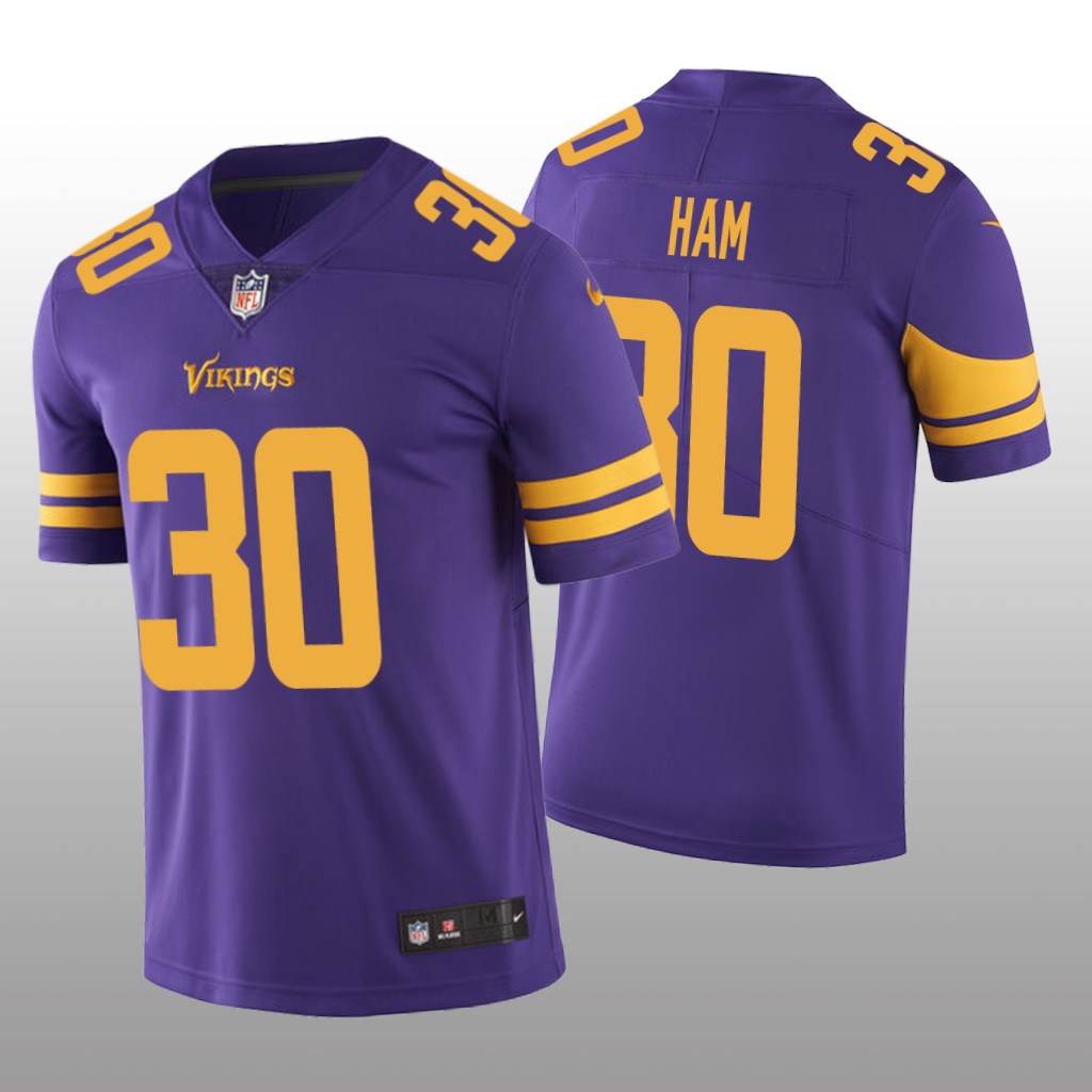 Nike Minnesota Vikings C. J. Ham #30 Men Purple Color Rush Limited Jersey