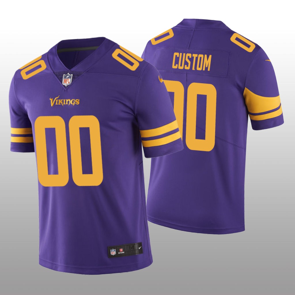 Nike Minnesota Vikings Custom #00 Men's Purple Color Rush Limited Jersey