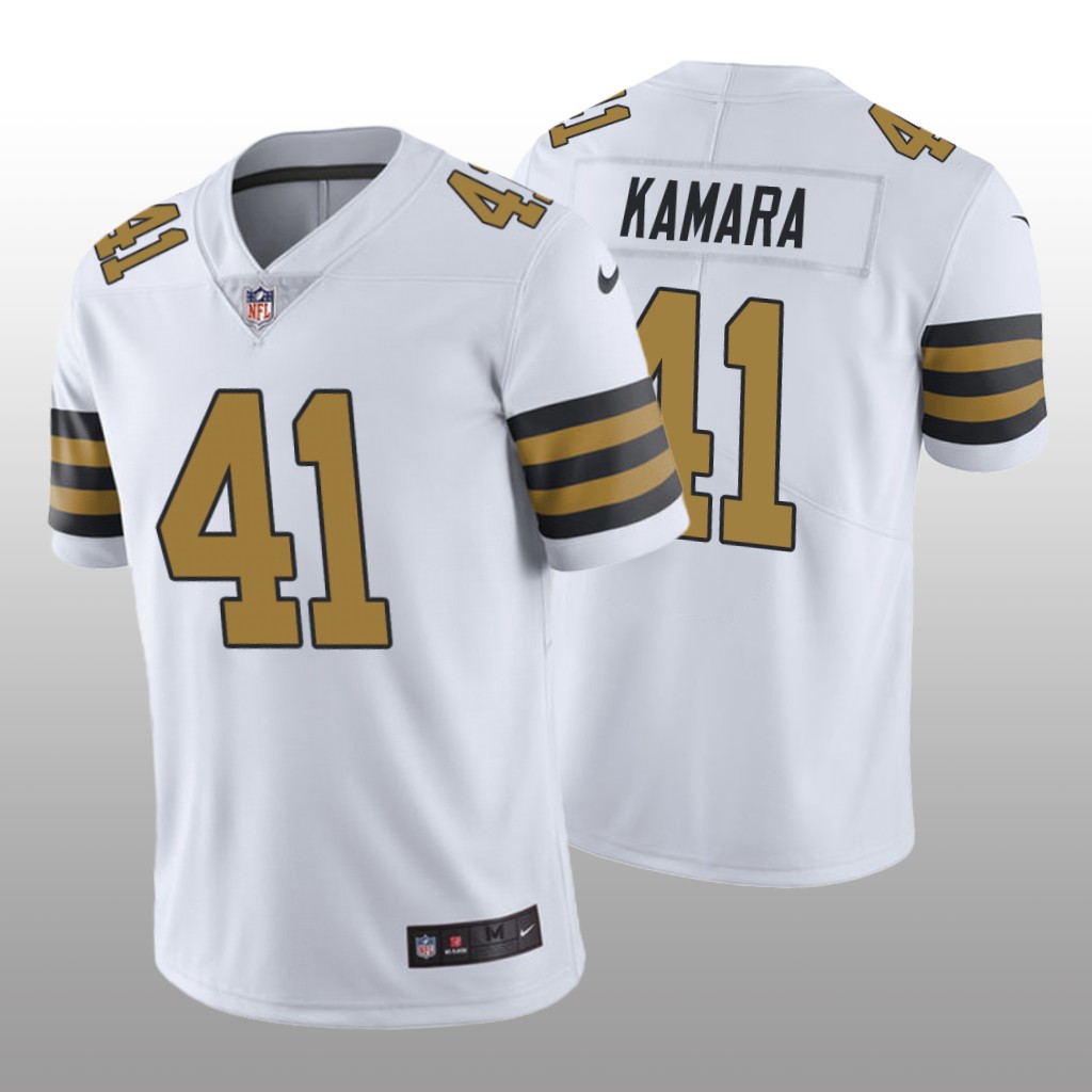 Nike New Orleans Saints Alvin Kamara #41 Men's White Color Rush Limited Jersey