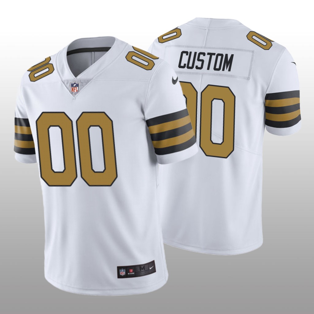 Nike New Orleans Saints Custom #00 Men's White Color Rush Limited Jersey