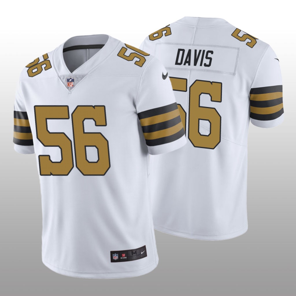 Nike New Orleans Saints Demario Davis #56 Men's White Color Rush Limited Jersey