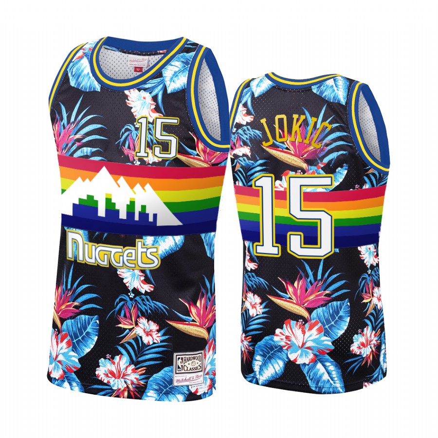 Nikola Jokic #15 Denver Nuggets Black Floral Fashion Jersey