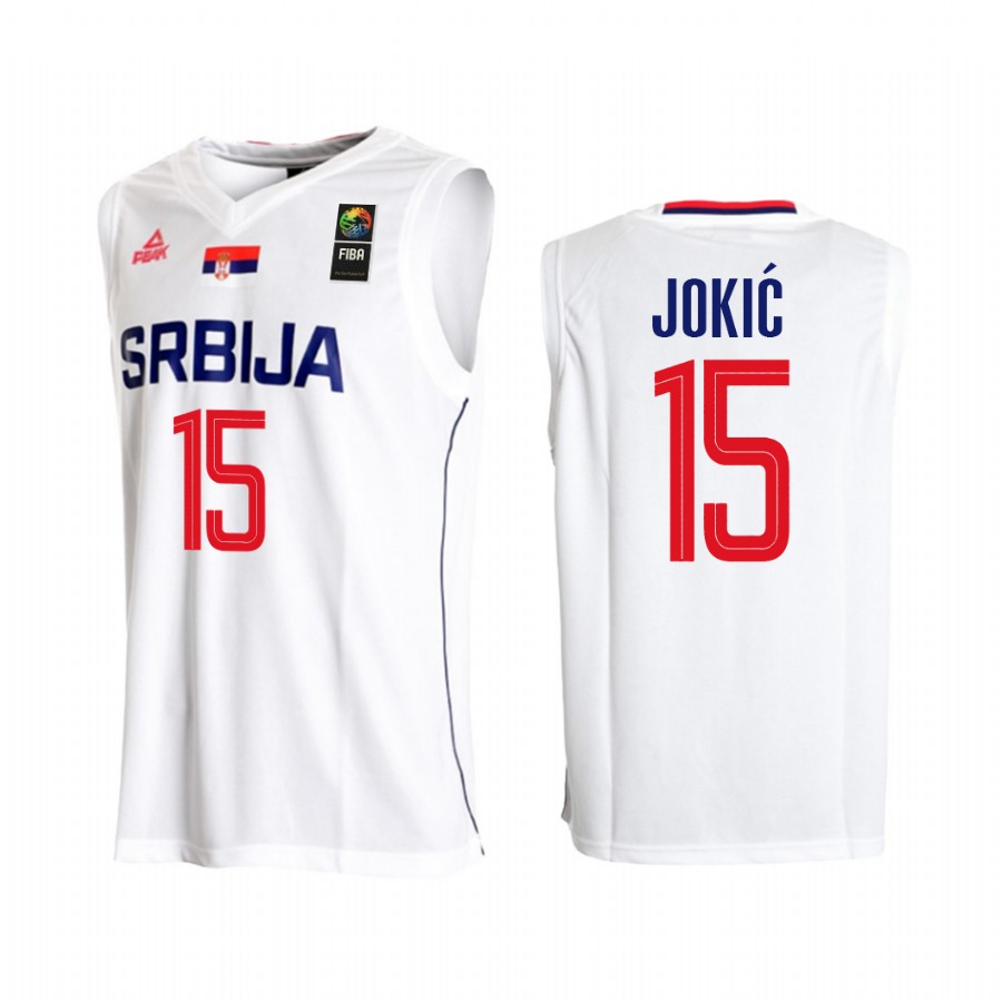 Nikola Jokic 2019 FIBA  World Cup Serbia #15 White Jersey