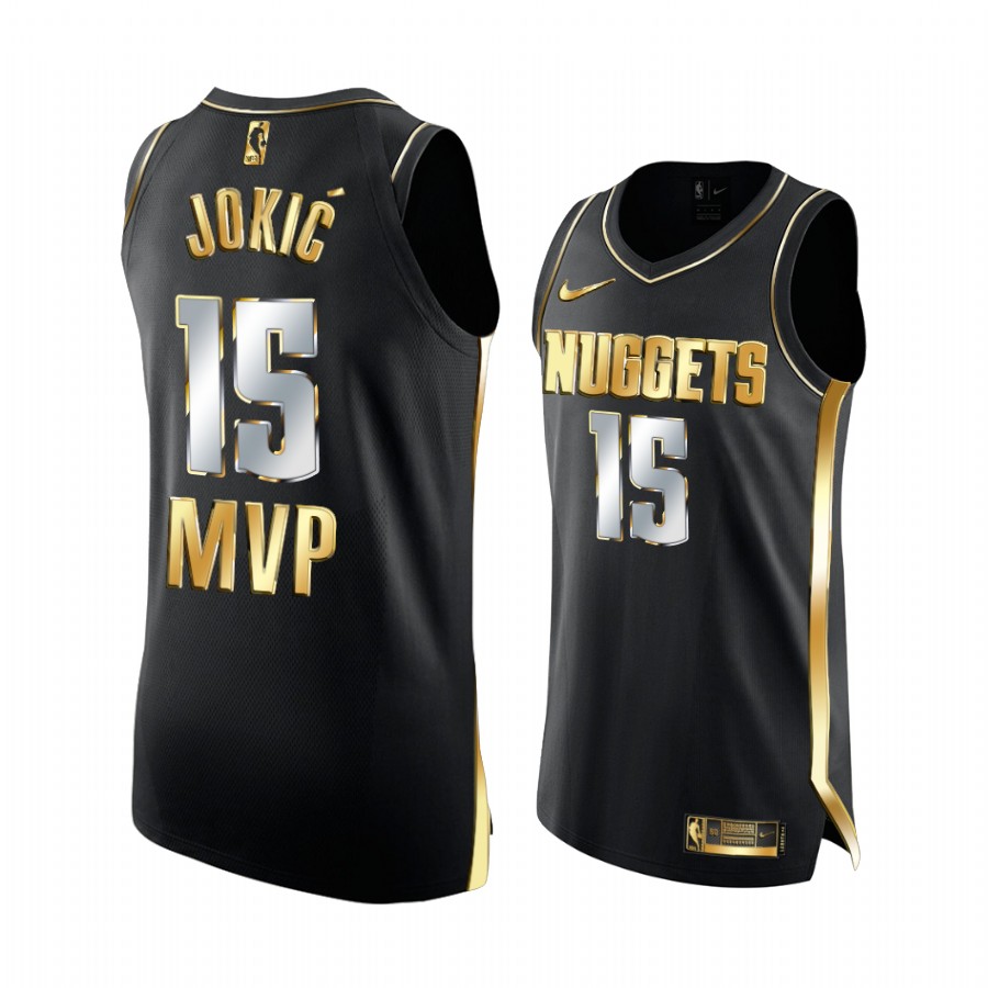 Nikola Jokic 2020-21 NBA MVP Nuggets #15 Black Limited Jersey