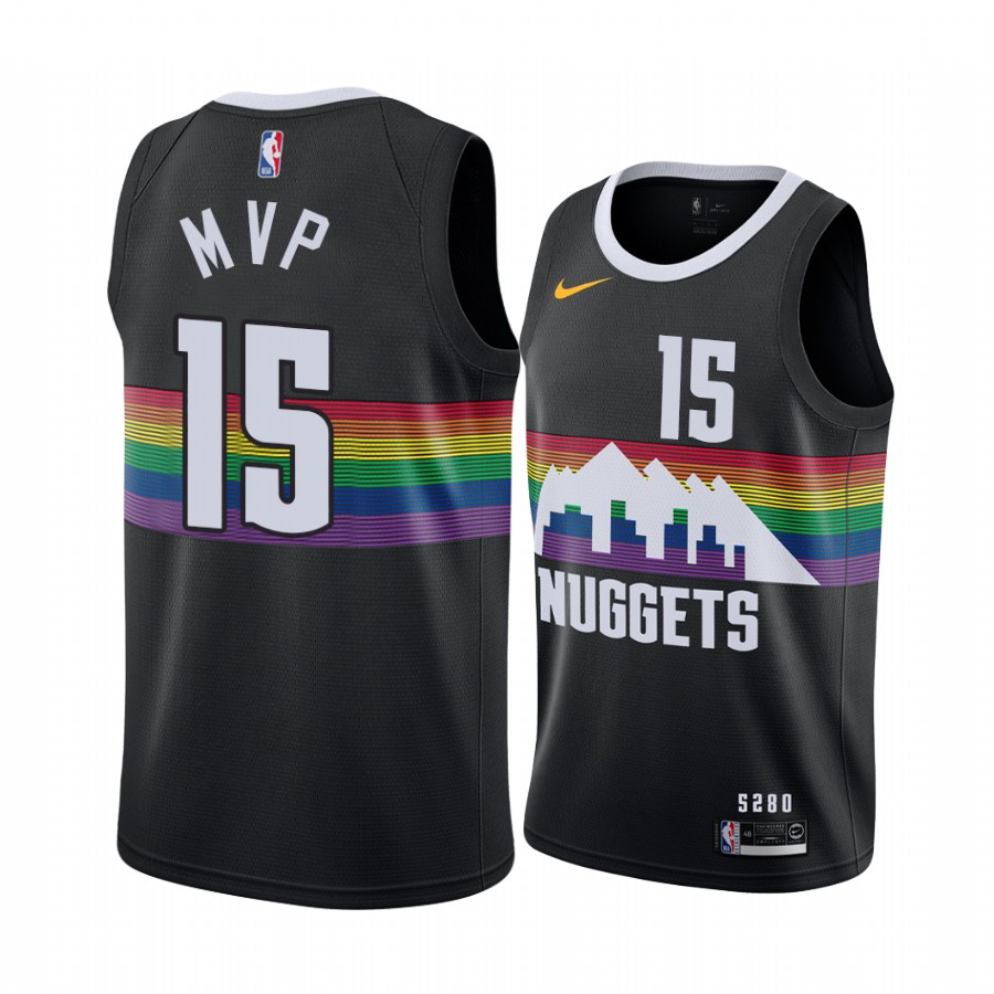 Nikola Jokic 2021 NBA MVP award Nuggets #15 Black Special Jersey