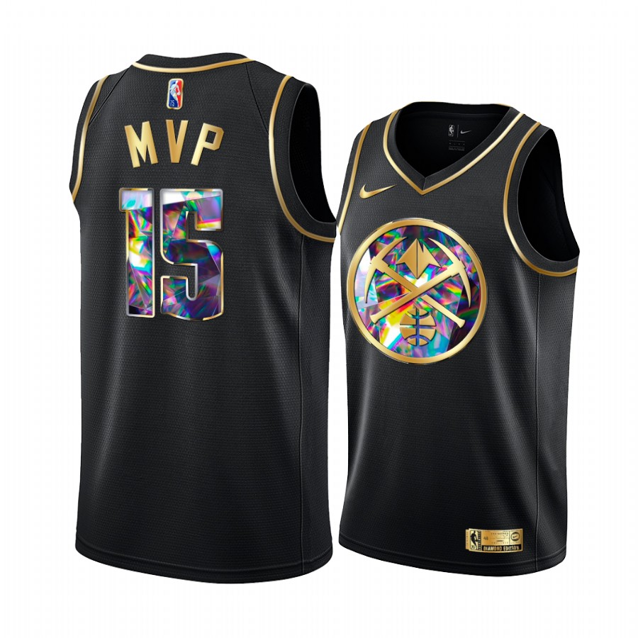 Nikola Jokic 2022 NBA Most Valuable Player Denver Nuggets #15 Black Jersey Diamond Limited
