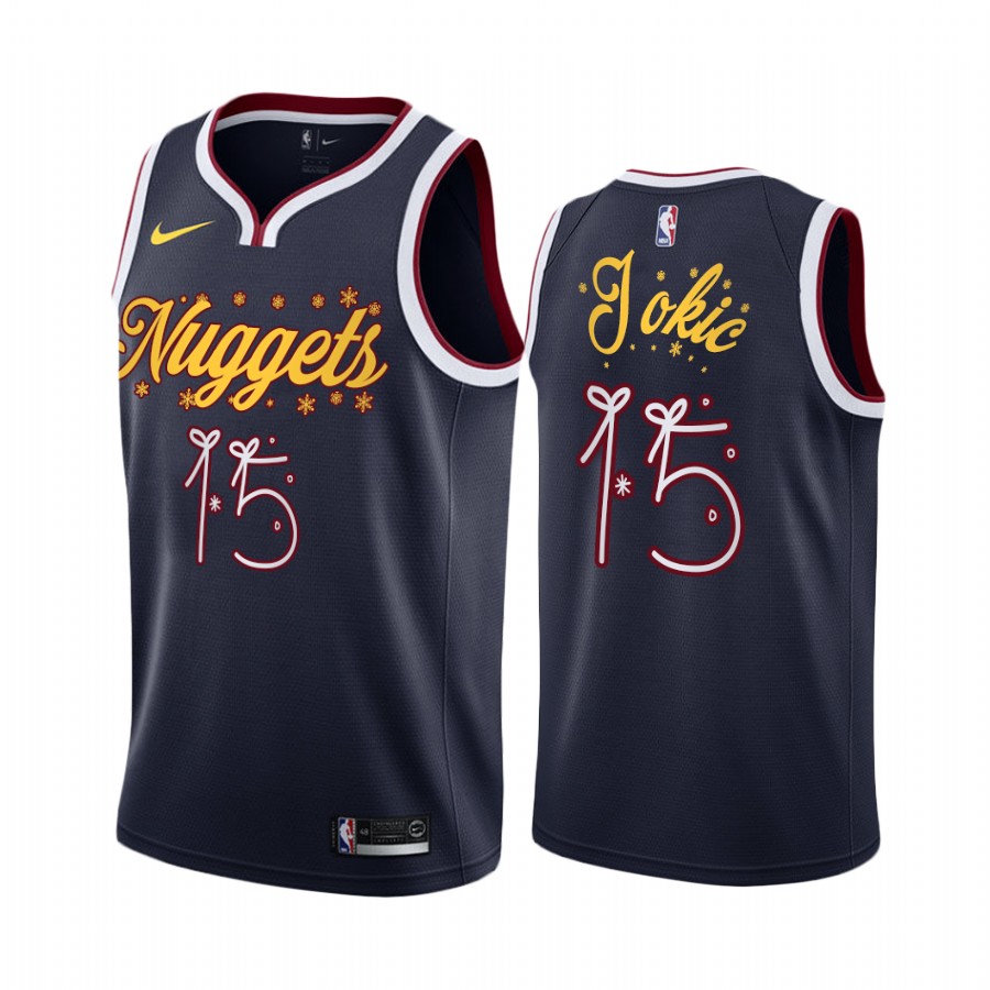 Nikola Jokic Denver Nuggets 2020 Christmas Night Navy Jersey Festive Special Edition