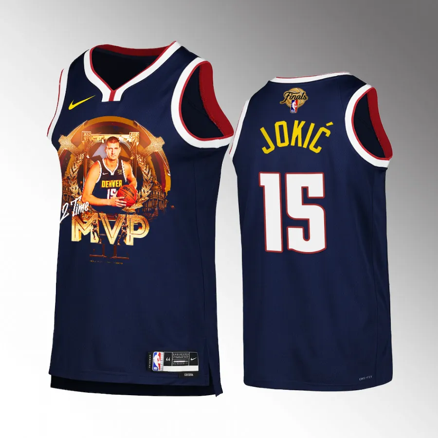 Nikola Jokic Denver Nuggets NBA Western Conference Finals MVP 2023 Navy #15 Icon Edition Jersey Men