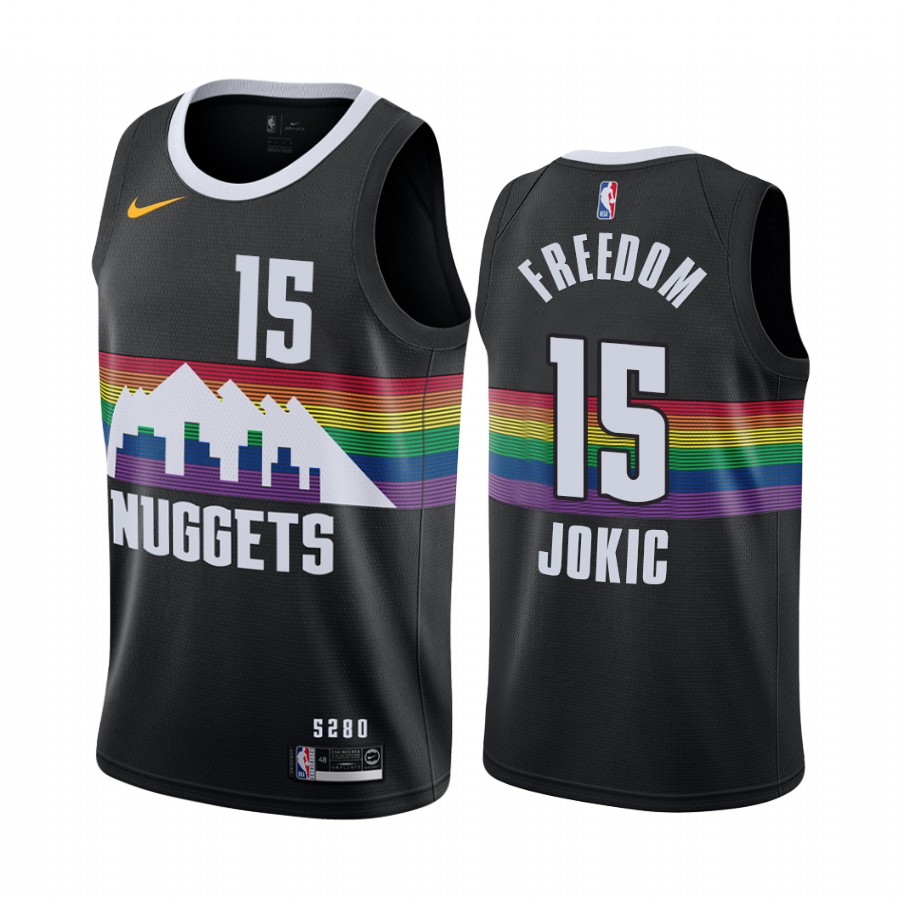 Nikola Jokic Freedom Nuggets Justice 2020 Playoffs social justice Jersey