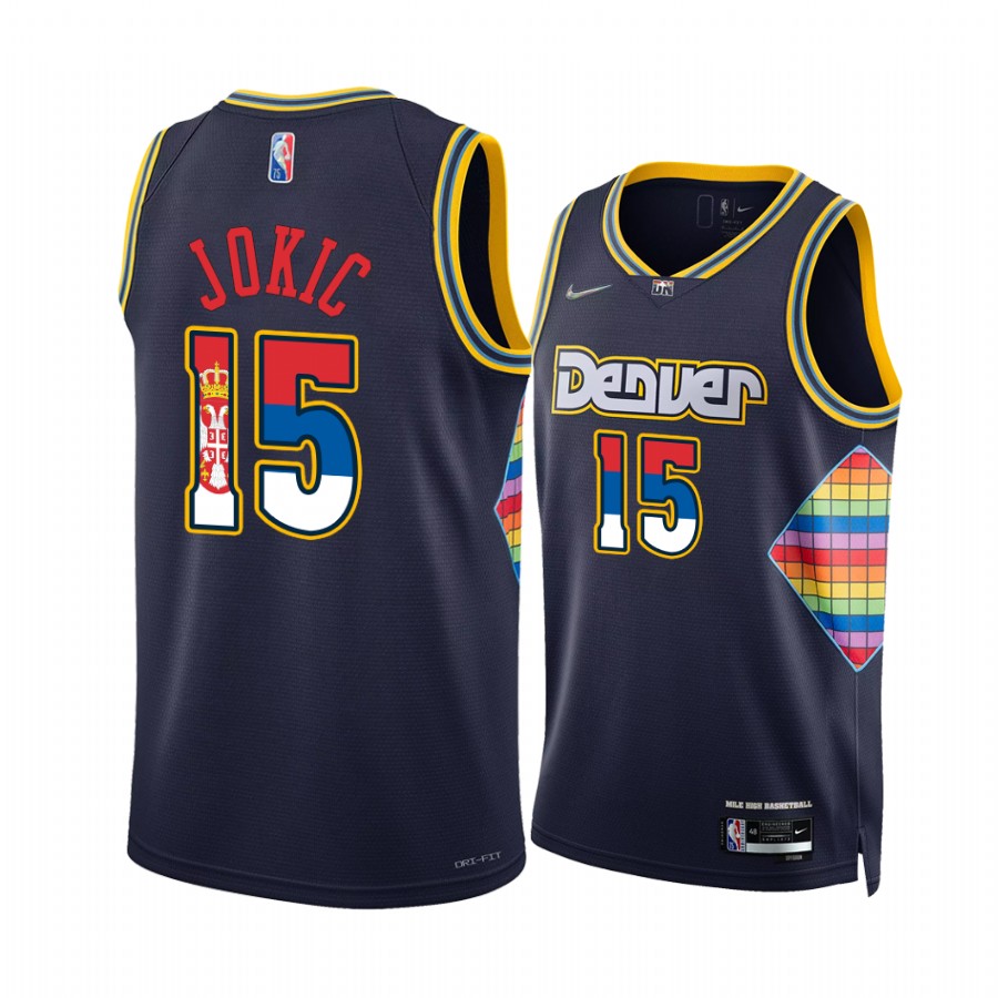 Nikola Jokic Serbia Edition Denver Nuggets #15 Navy Jersey Special