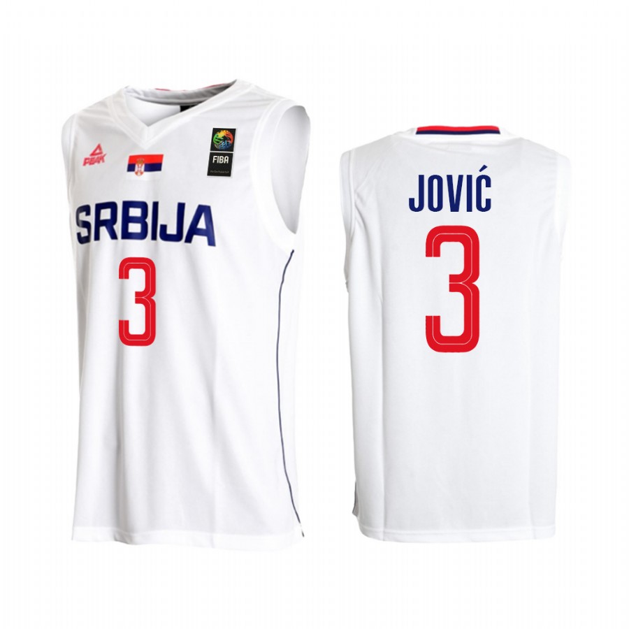 Nikola Jovic 2022 NBA Draft Junior ABA MVP 2021 Serbia #3 White Jersey