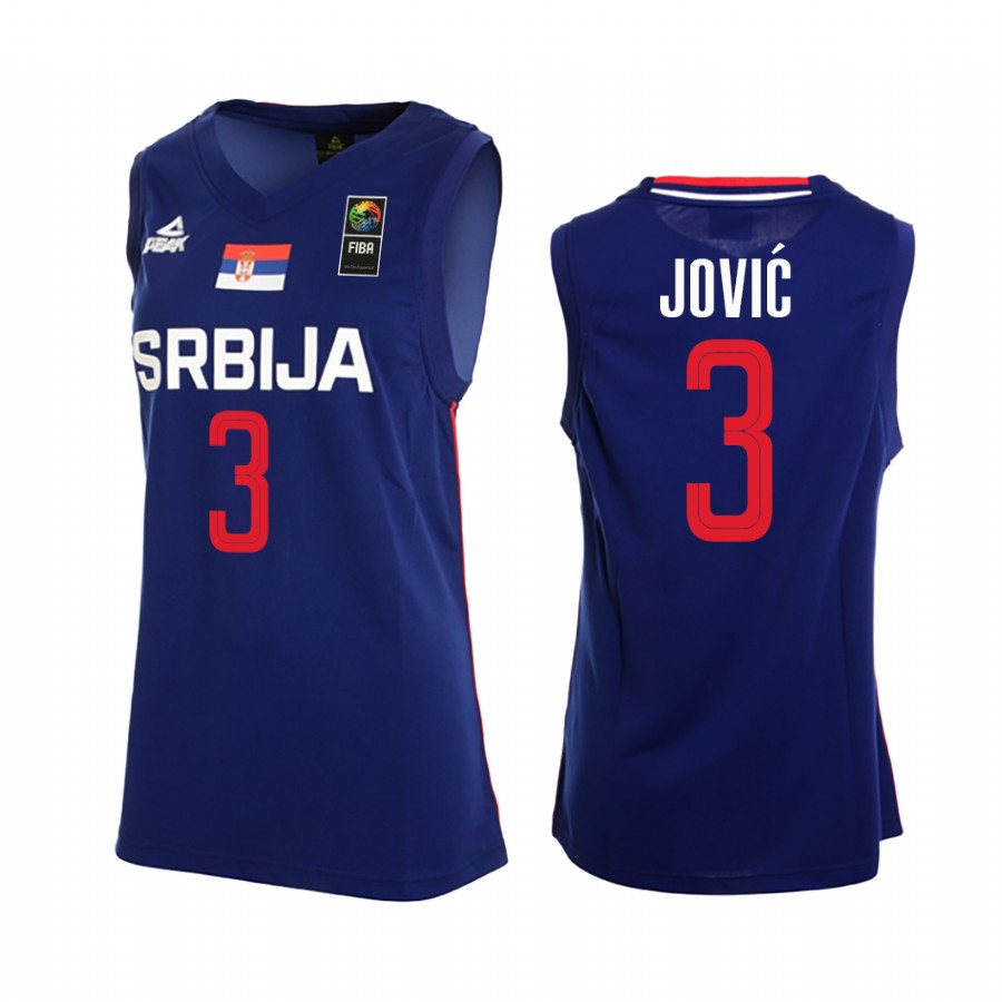 Nikola Jovic ABA Top Prospect 2022 Serbia #3 Navy Jersey
