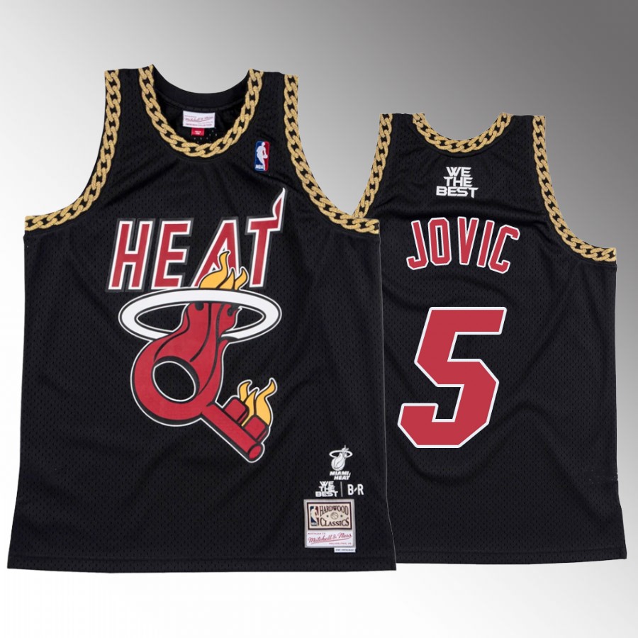 Nikola Jovic BR Remix Miami Heat #5 Black Jersey Fashion