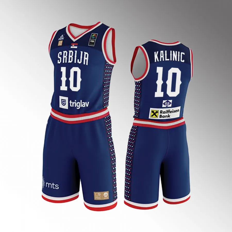 Nikola Kalinic Serbia 2023 FIBA  World Cup Navy Jersey Shorts Set #10