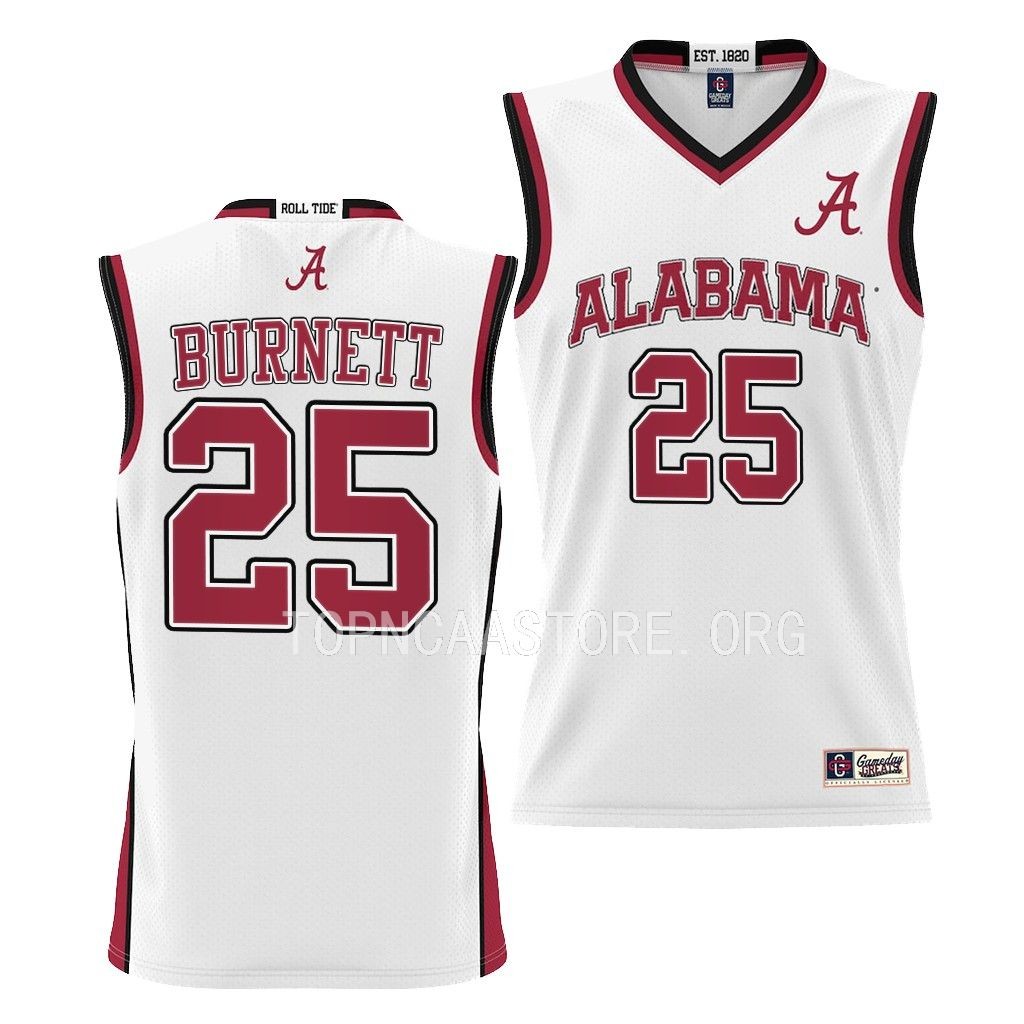 Nimari Burnett Alabama Crimson Tide White College Basketball Youth Jersey
