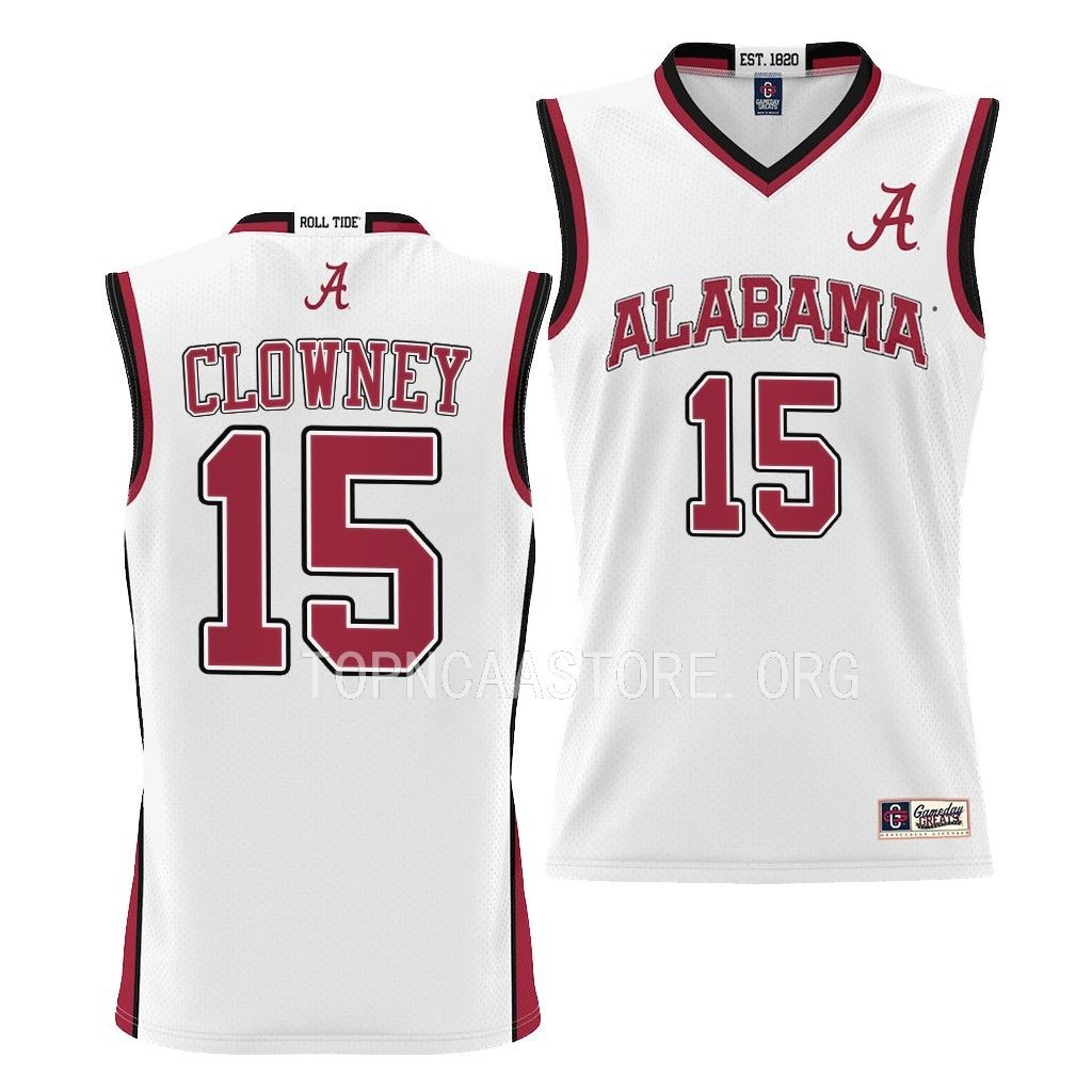 Noah Clowney Alabama Crimson Tide White College Basketball Youth Jersey