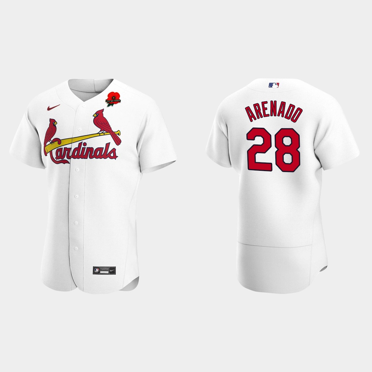 Nolan Arenado St. Louis Cardinals 2022 Memorial Day Poppy Patch Jersey - White