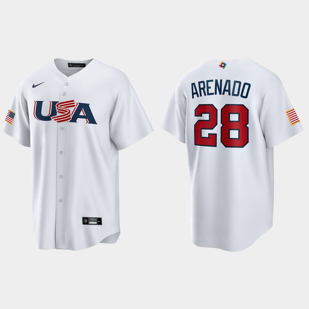 Nolan Arenado St. Louis Cardinals 2023 World  Classic USA Jersey - White