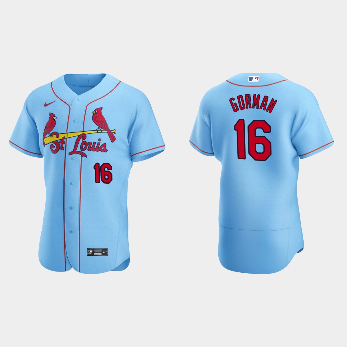 Nolan Gorman St. Louis Cardinals Alternate Jersey - Light Blue