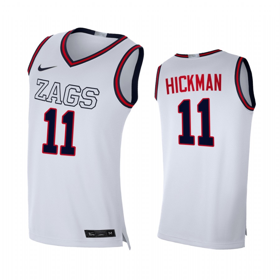 Nolan Hickman Gonzaga Bulldogs White Jersey 2022 NBA Draft top prospect
