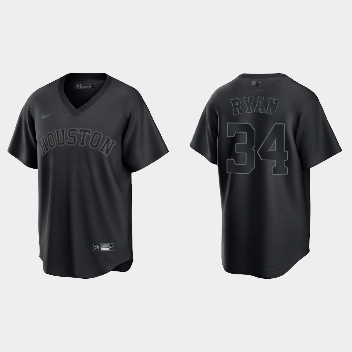Nolan Ryan Houston Astros Pitch Black Fashion Jersey - Black