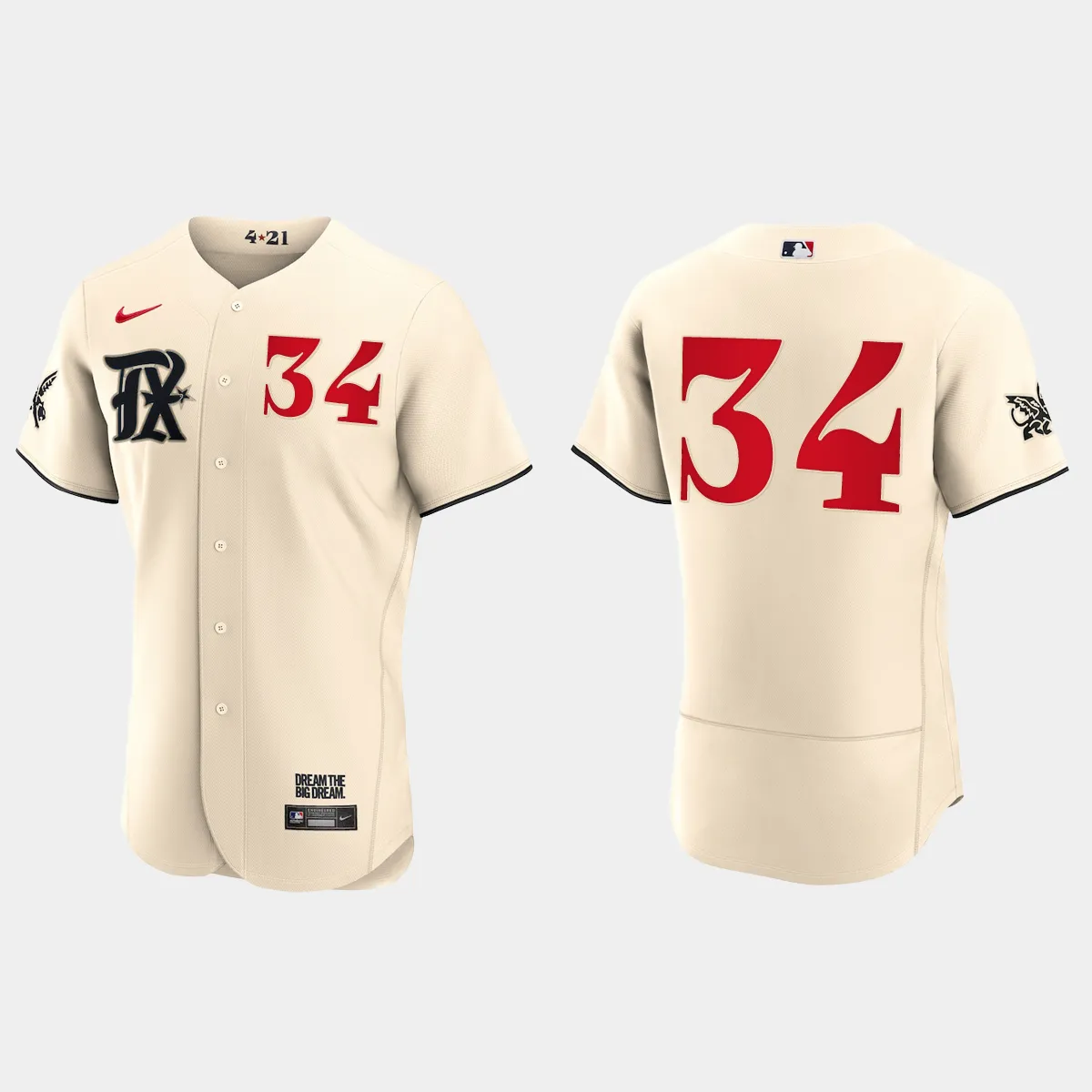 Nolan Ryan Texas Rangers 2023 City Connect Jersey - Cream