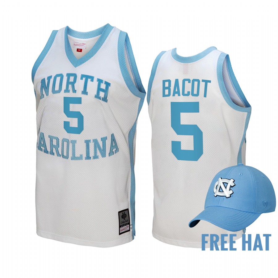 North Carolina Tar Heels Armando Bacot Hardwood Classics #5 White  Jersey