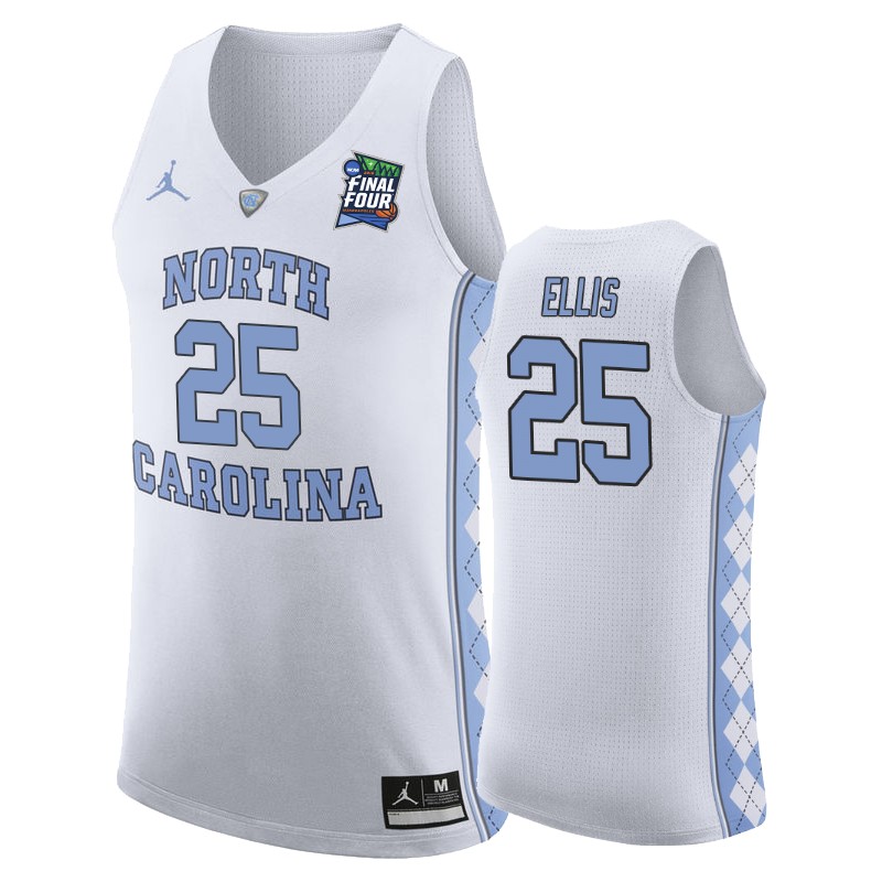 North Carolina Tar Heels Caleb Ellis #25 White 2019 Final-Four   Jersey
