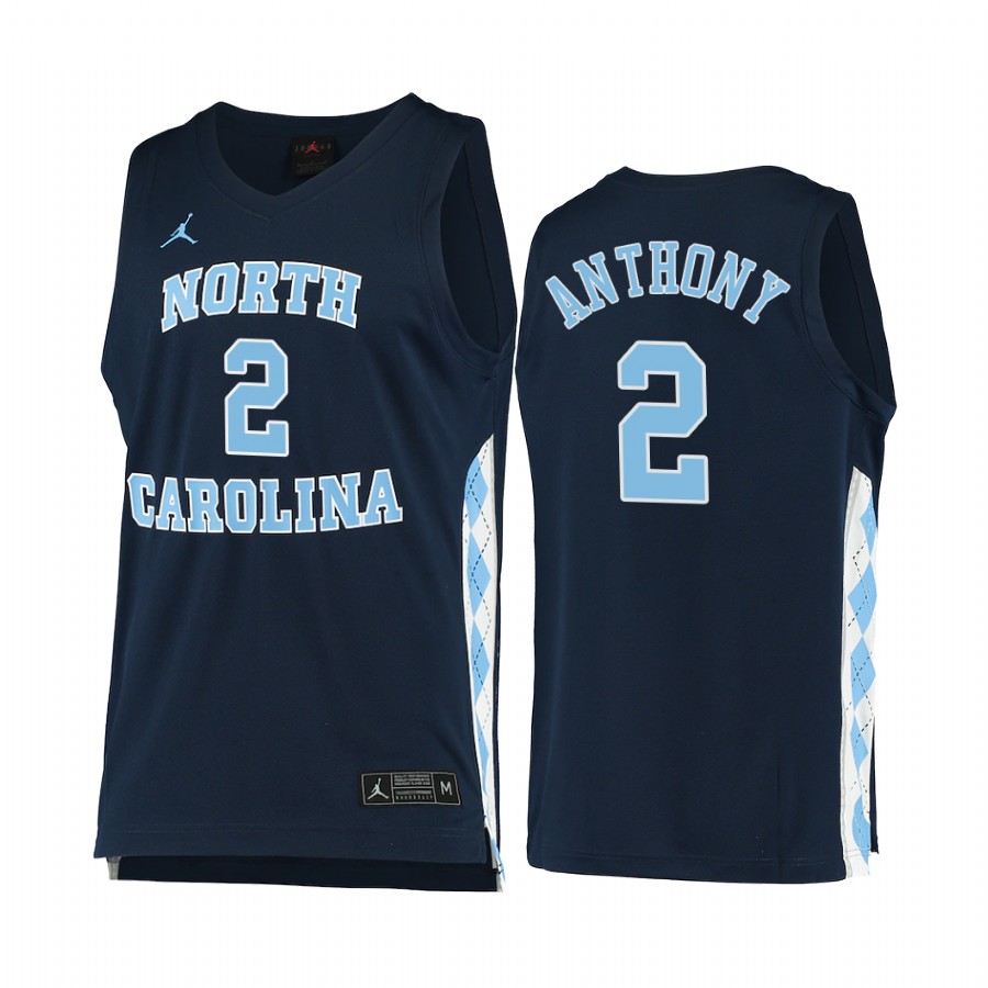 North Carolina Tar Heels Cole Anthony Navy Alternate 2020-21 College  Jersey