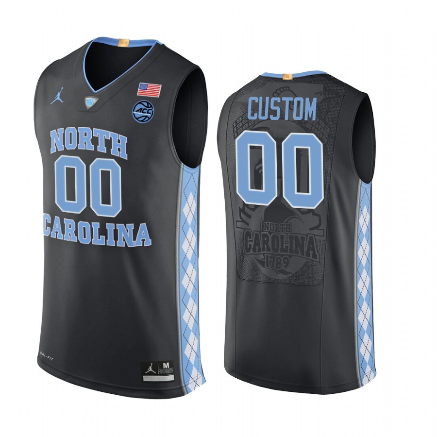 North Carolina Tar Heels Custom Black  Jersey College