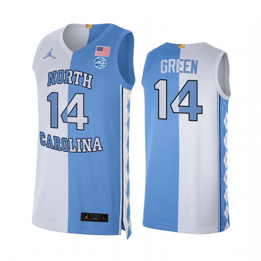North Carolina Tar Heels Danny Green Split Edition 2021 Blue White Jersey Special