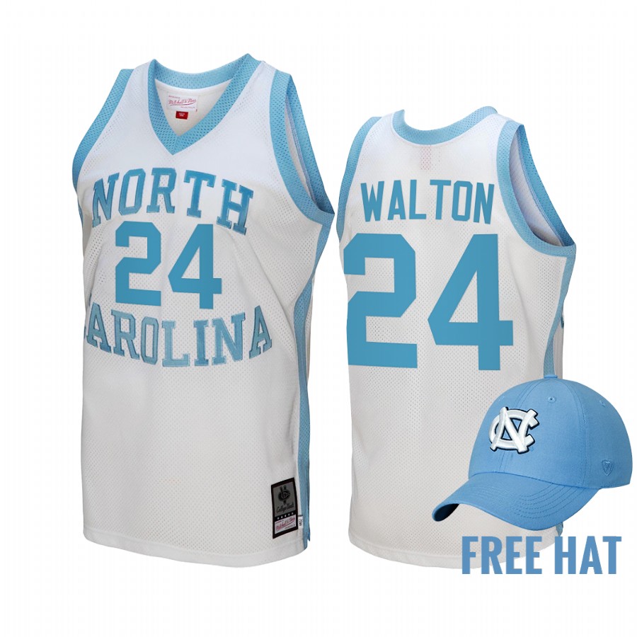 North Carolina Tar Heels Kerwin Walton Hardwood Classics #24 White  Jersey