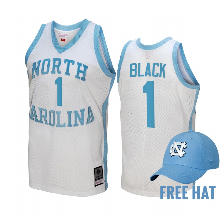 North Carolina Tar Heels Leaky Black Hardwood Classics #1 White  Jersey