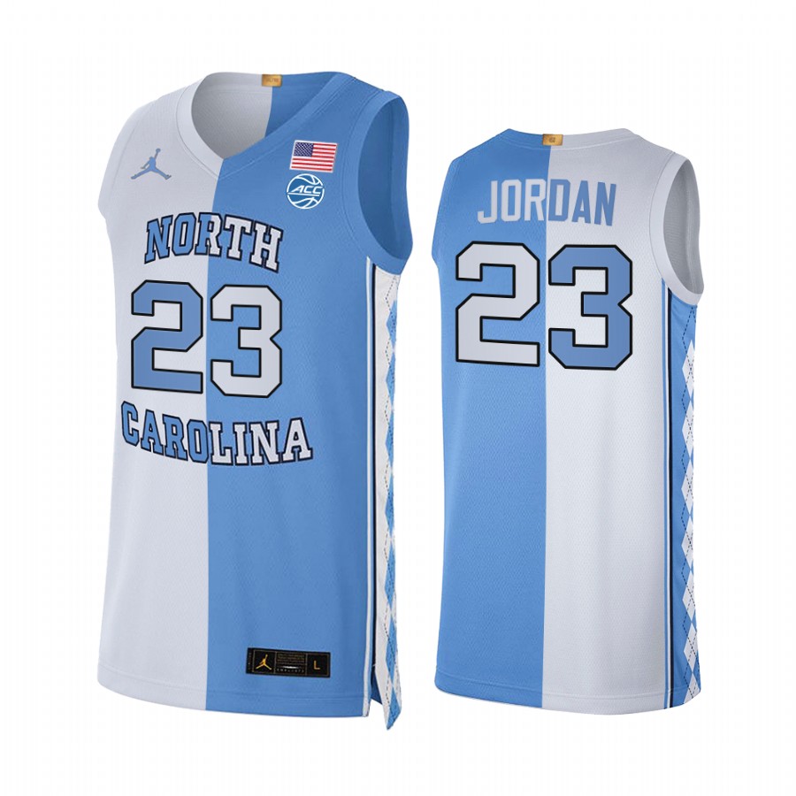 North Carolina Tar Heels Michael Jordan Split Edition 2021 Blue White Jersey Special
