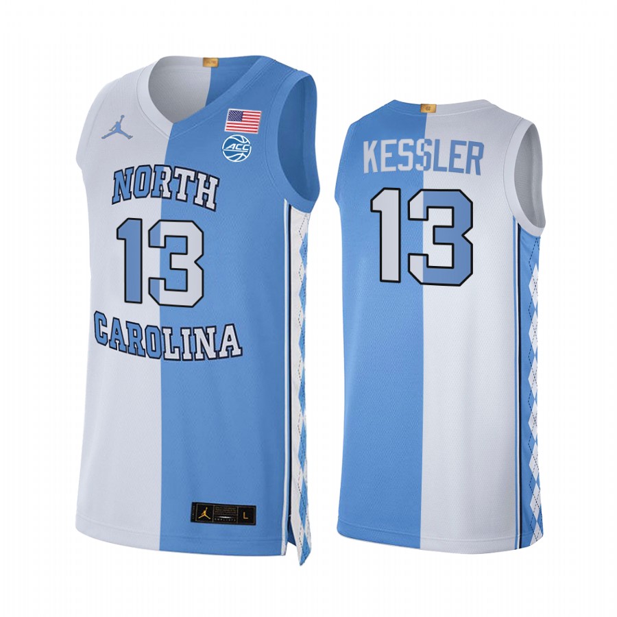 North Carolina Tar Heels Walker Kessler Split Edition 2021 Blue White Jersey Special