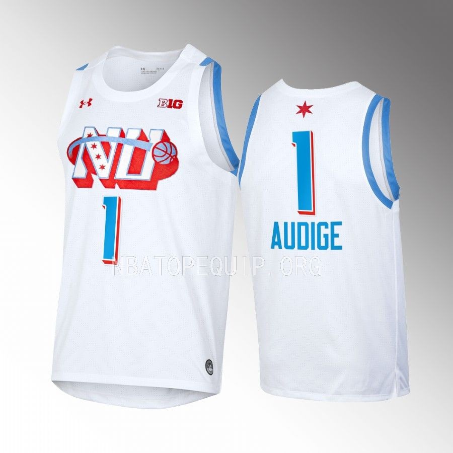 Northwestern Wildcats Chase Audige Jersey 2022-23 Chicago's Own White By the Players Uniform