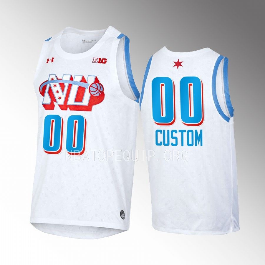 Northwestern Wildcats Custom Jersey 2022-23 Chicago's Own White By the Players Uniform